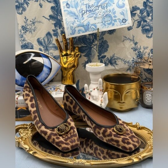 🆕 KURT GEIGER LONDON 🧿 NWOB Chelsea Leopard Print Ballet Flat, Sz 37 US 7 - Picture 3 of 16